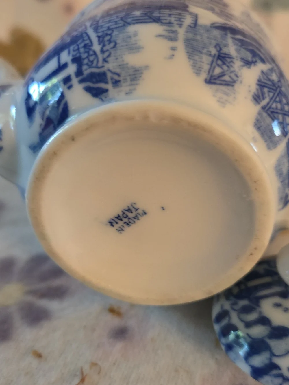 Vintage Blue and White Porcelain Miniature Tea Set- Blue Willow